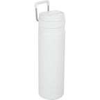 Kara Insulated Bottle with Swivel Lid in Recycled Steel, 24 oz Laser Engraving - White - Right Angle