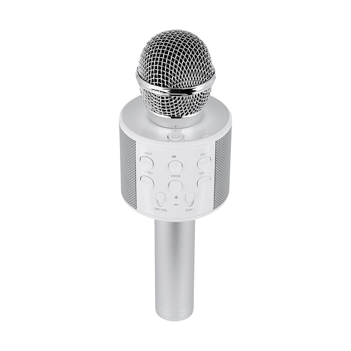 Karaoke Microphone, Perfect Pitch - Silver - Angle