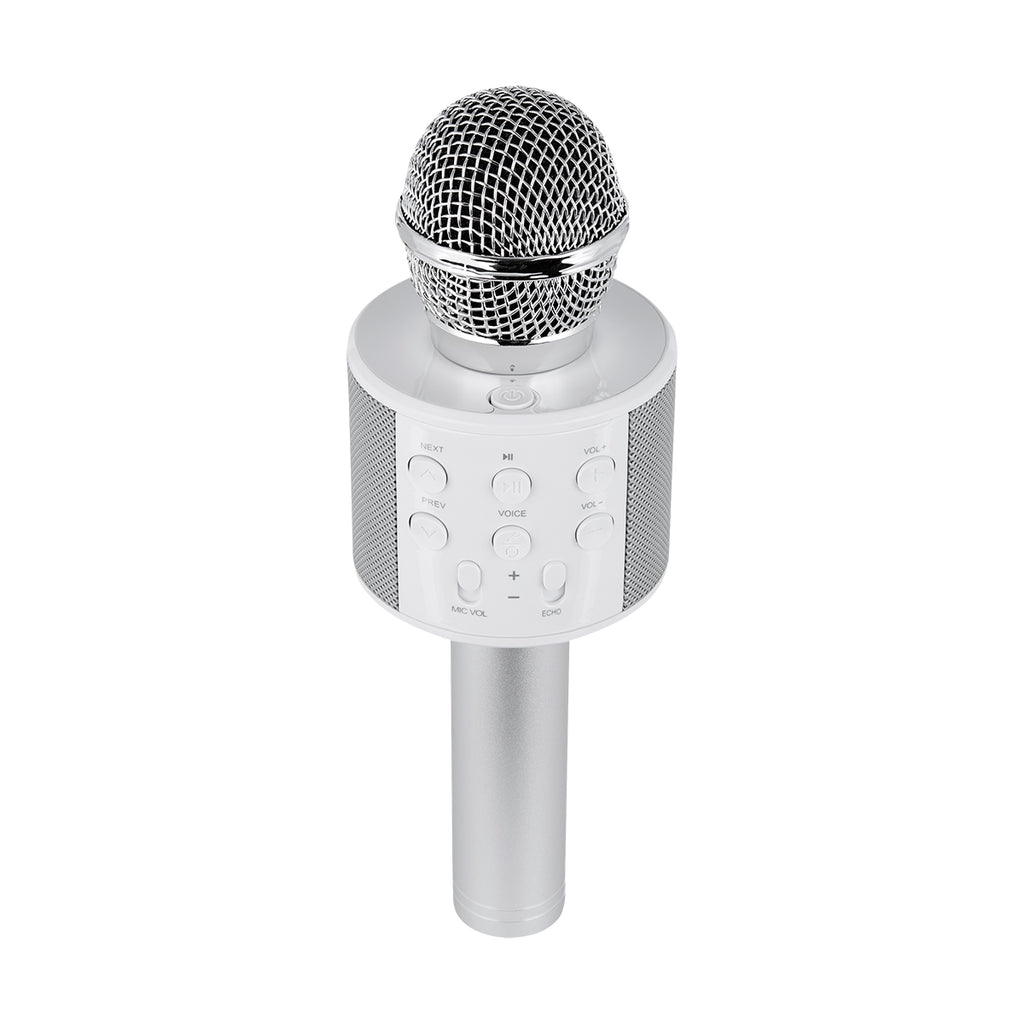 Karaoke Microphone, Perfect Pitch - Silver - Angle