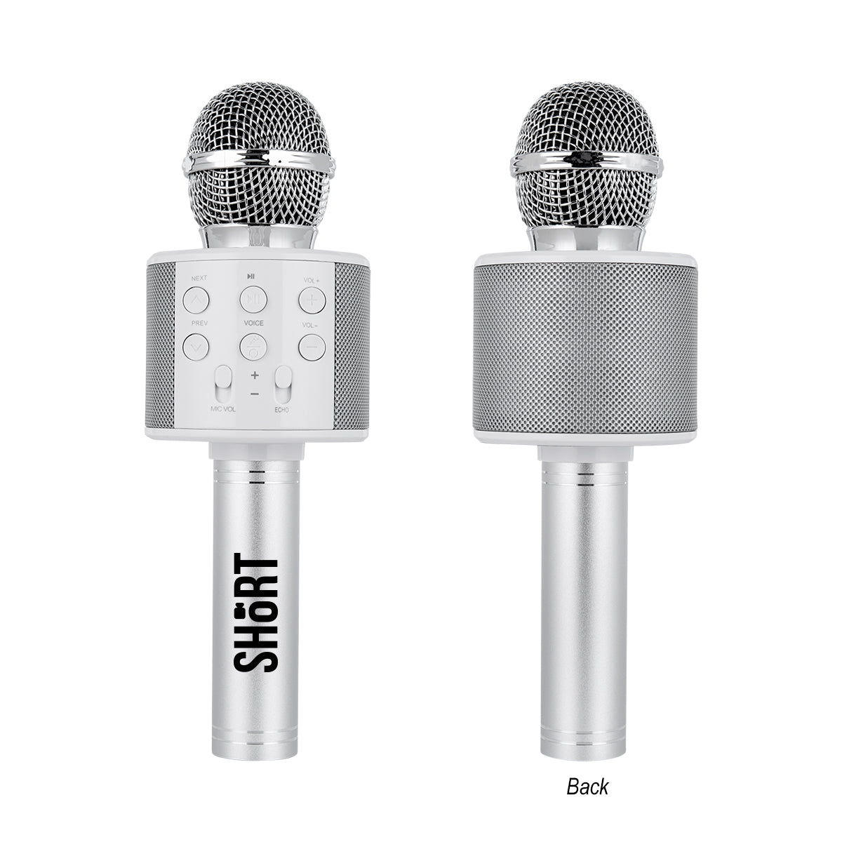 Karaoke Microphone, Perfect Pitch - Silver - Pad Print