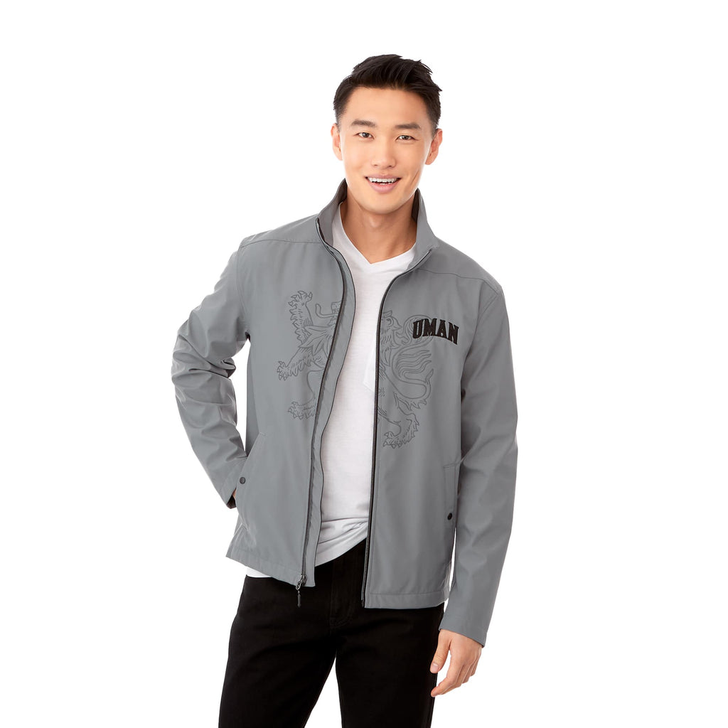 Karmine Lightweight Softshell Jacket for Men Transfer - Quarry - Front On Model 3