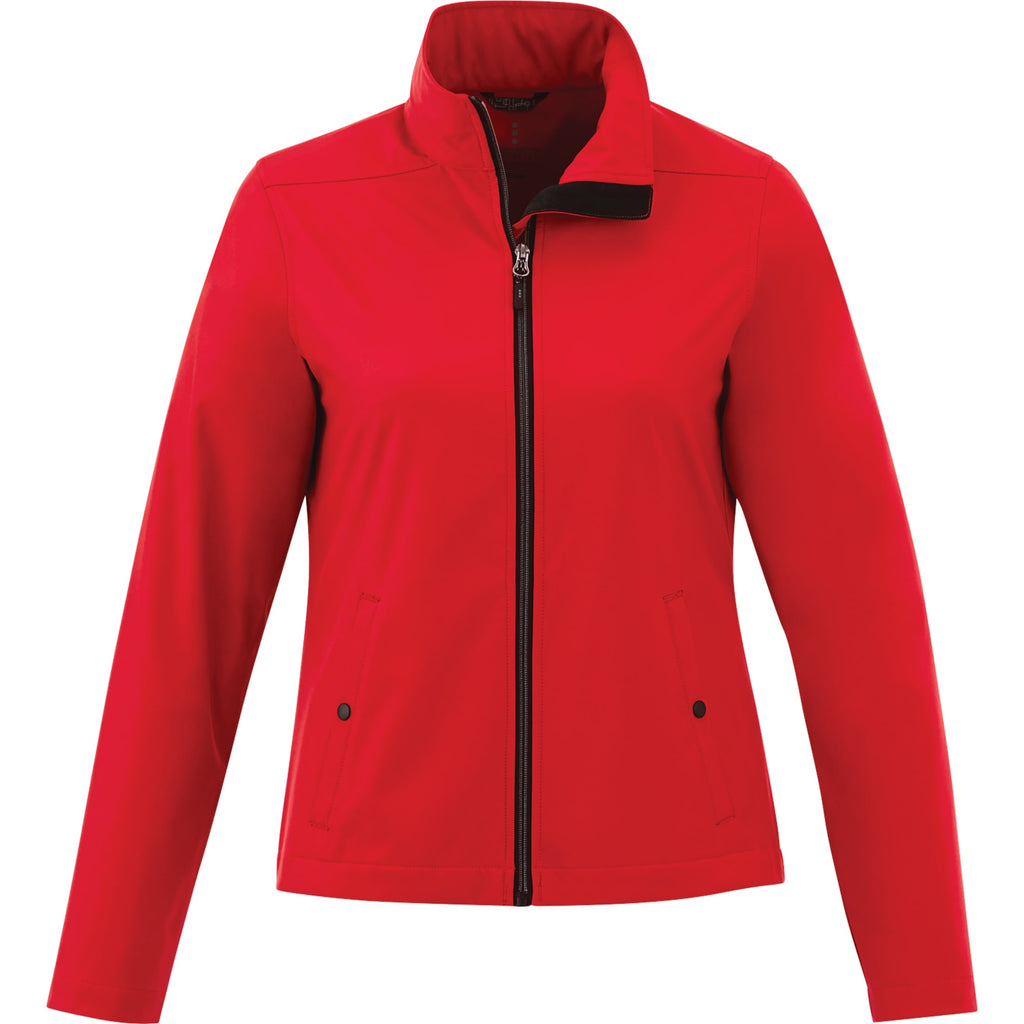 Karmine Lightweight Softshell Jacket for Women Debossing - Team Red - Front Flat
