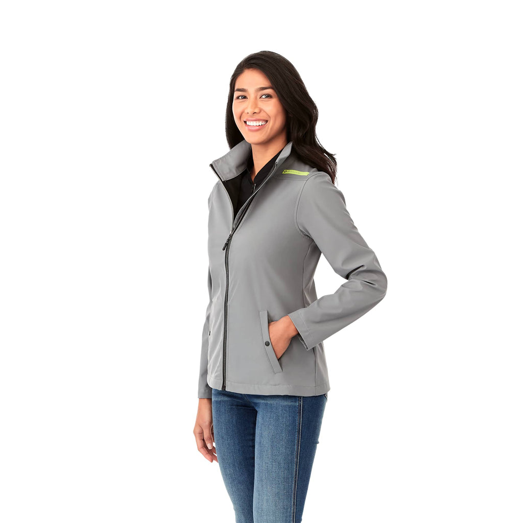 Karmine Lightweight Softshell Jacket for Women Embroidery - Quarry - On Model