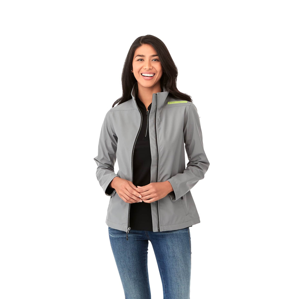 Karmine Lightweight Softshell Jacket for Women Laser Engraving - Quarry - Front On Model