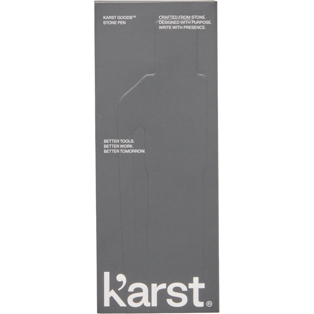 Karst Hexagonal Stone Pen, Swiss Made - Navy - Packaging
