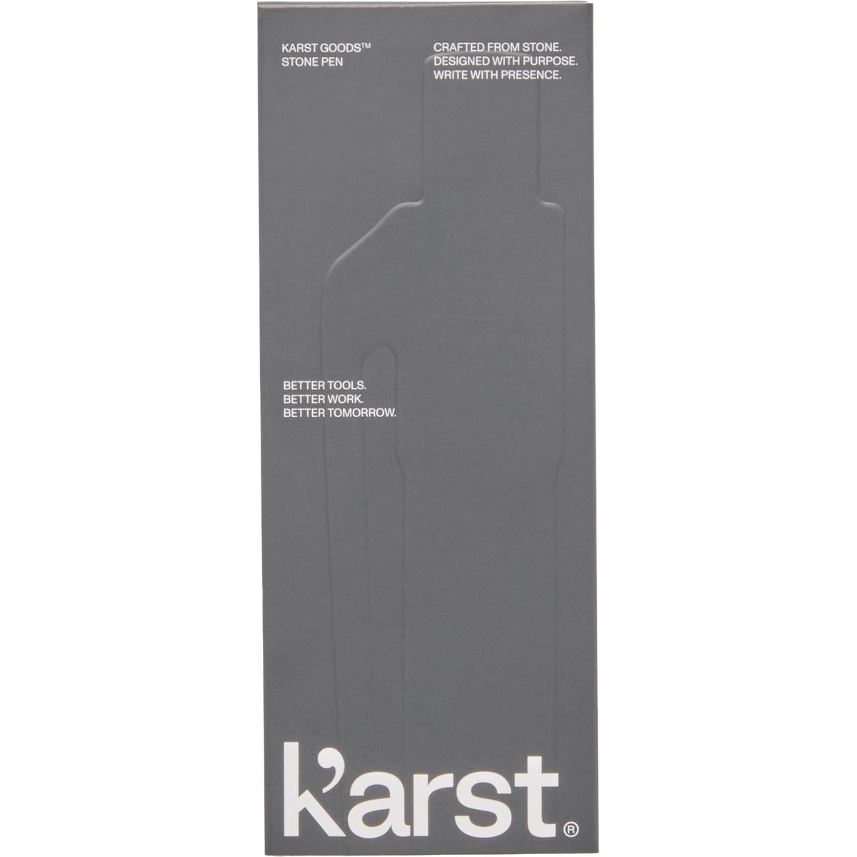 Karst Hexagonal Stone Pen, Swiss Made - Navy - Packaging