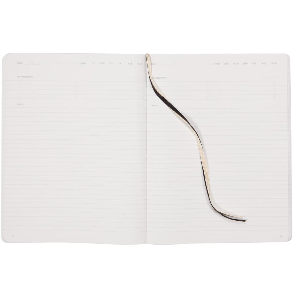 Karst Pro Series Stone Paper Planner Notebook, 7.5 x 9.5 Inches Debossing - Navy - Open