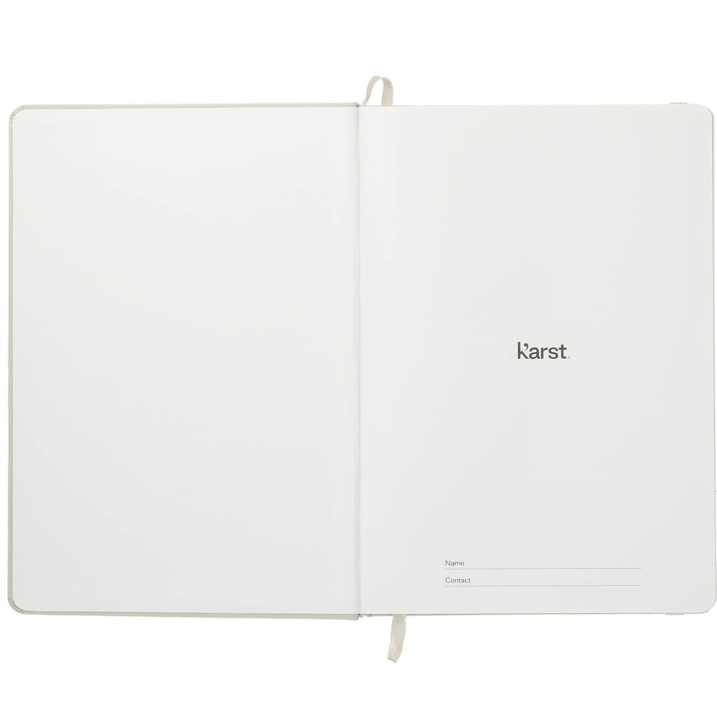 Karst Stone Paper Hardcover Notebook, 5.5 x 8.5 Inches - Beige - Front 2