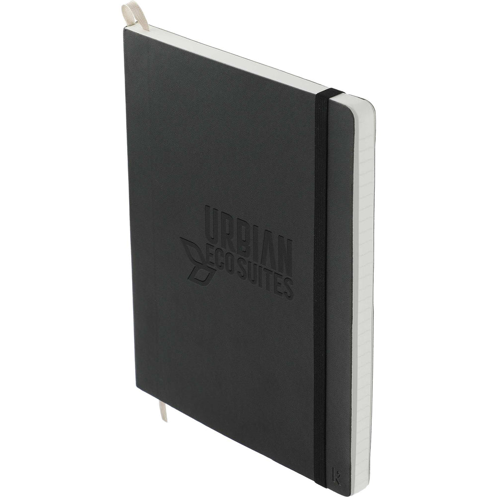 Karst Stone Paper Soft Cover Notebook, 5.5 x 8.5 Inches - Black - Left Angle