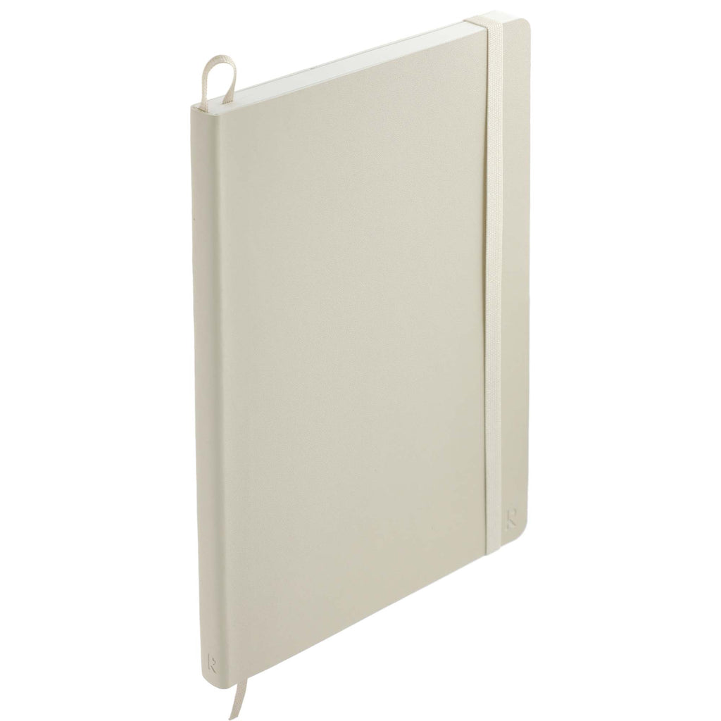 Karst Stone Paper Soft Cover Notebook, 5.5 x 8.5 Inches Debossing - Beige - Right Angle 2