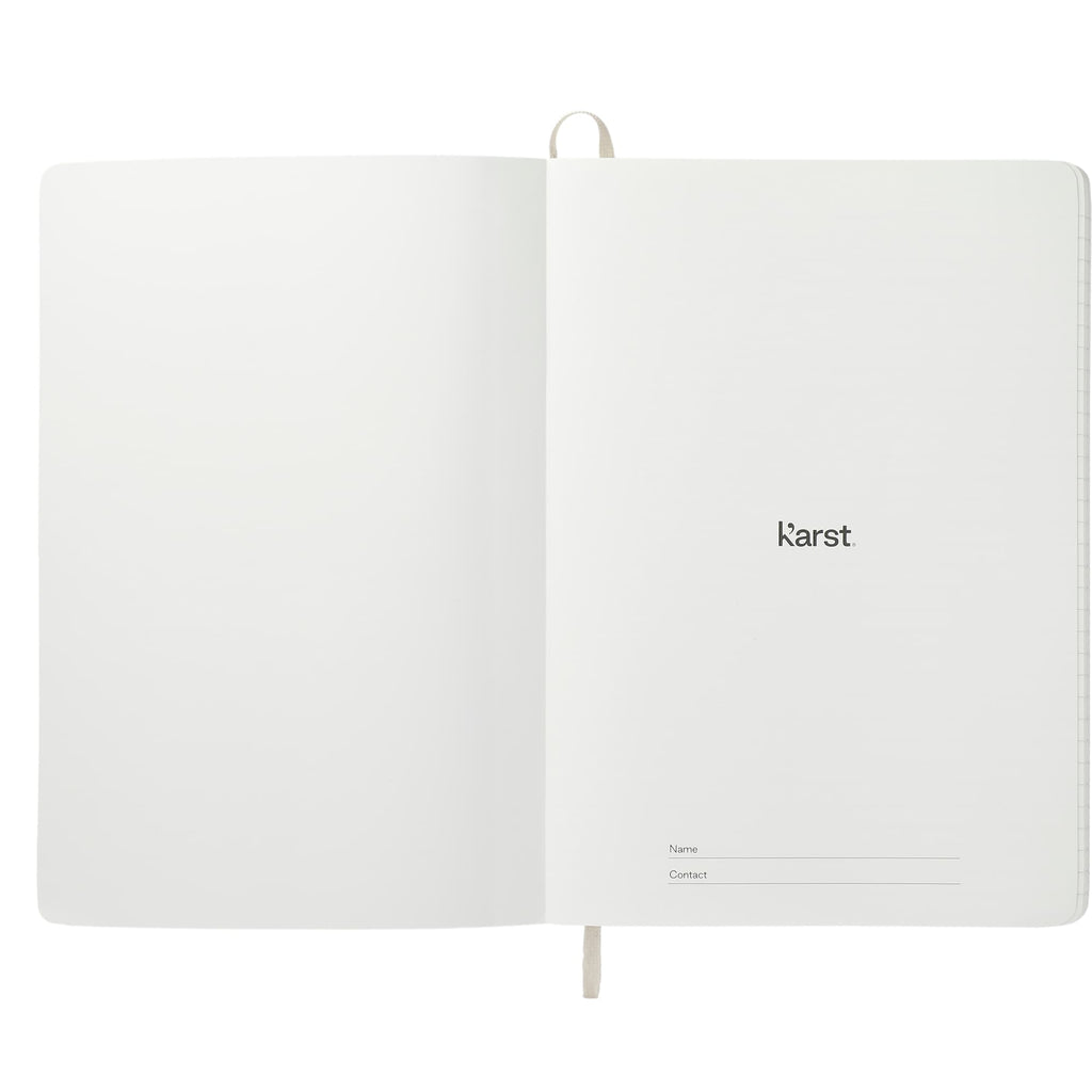 Karst Stone Paper Soft Cover Notebook, 5.5 x 8.5 Inches Debossing - Black - Front 3