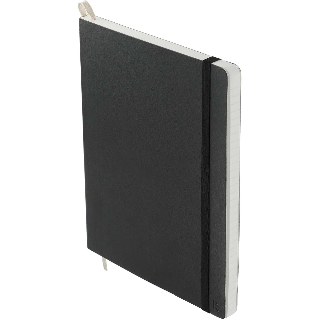 Karst Stone Paper Soft Cover Notebook, 5.5 x 8.5 Inches Debossing - Black - Left Angle 2