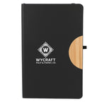 Kaya Recycled Journal with Bamboo Trim, 5.5 x 8.5 Inches - Black - Front