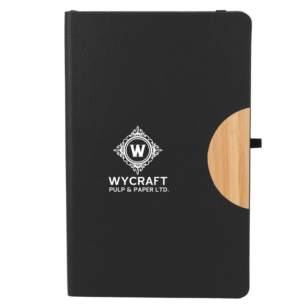 Kaya Recycled Journal with Bamboo Trim, 5.5 x 8.5 Inches - Black - Front