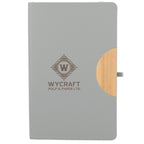 Kaya Recycled Journal with Bamboo Trim, 5.5 x 8.5 Inches - Gray - Front