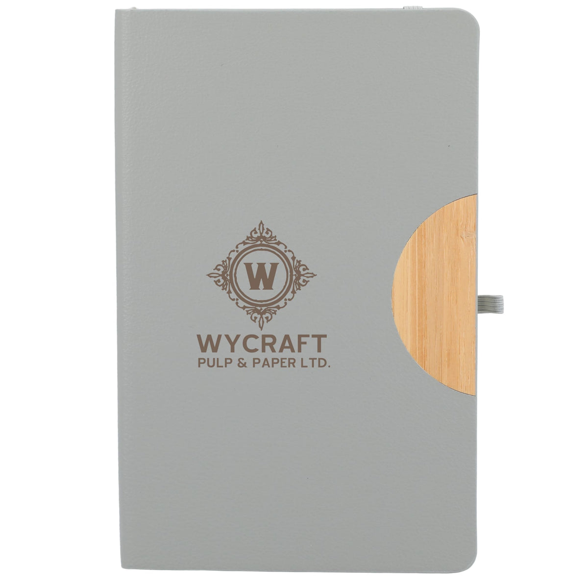 Kaya Recycled Journal with Bamboo Trim, 5.5 x 8.5 Inches - Gray - Front