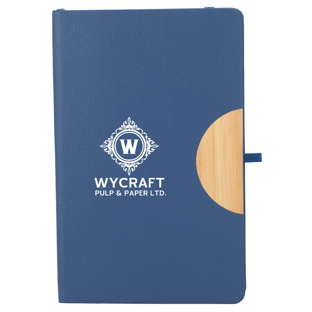 Kaya Recycled Journal with Bamboo Trim, 5.5 x 8.5 Inches - Navy - Front