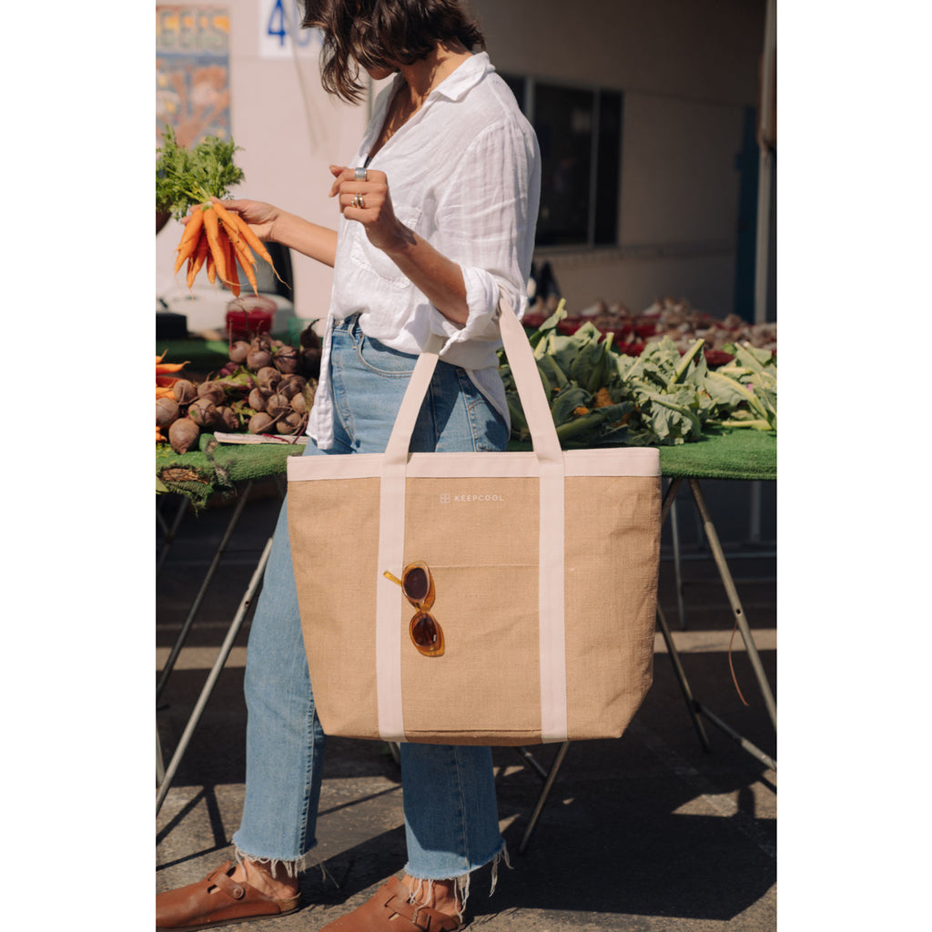 KeepCool Nairobi Insulated Jute Shopper Transfer - Natural - View 7