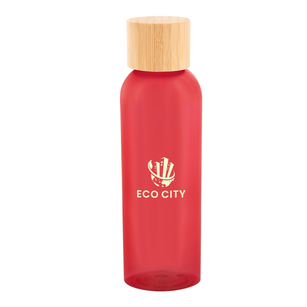 Kelly Bottle with Bamboo Lid, 20 oz - Red - Silk Screen