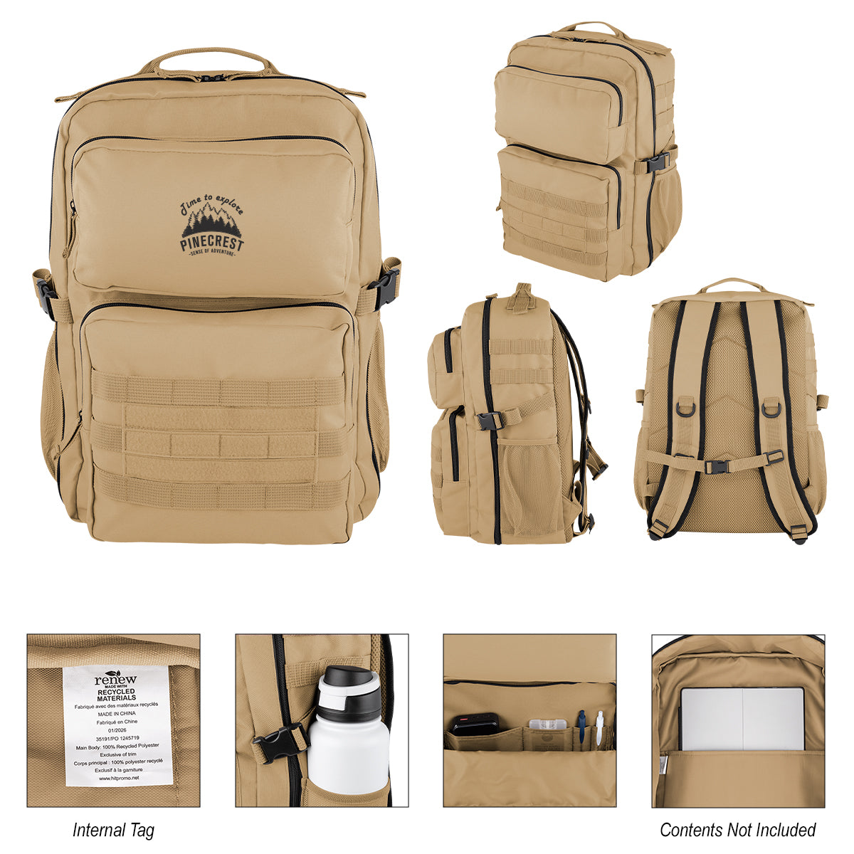 Kenny Tactical Laptop Backpack in Recycled PET - Silk Screen