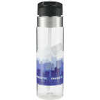 Kensington Tritan Straw Bottle with Carabiner, 20 oz - Clear - Back