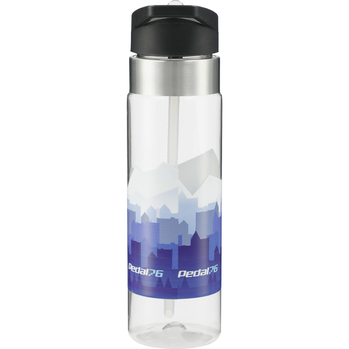 Kensington Tritan Straw Bottle with Carabiner, 20 oz - Clear - Back