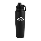 Kerry Recycled Stainless Steel Bottle, 30 oz - Black - Silk Screen