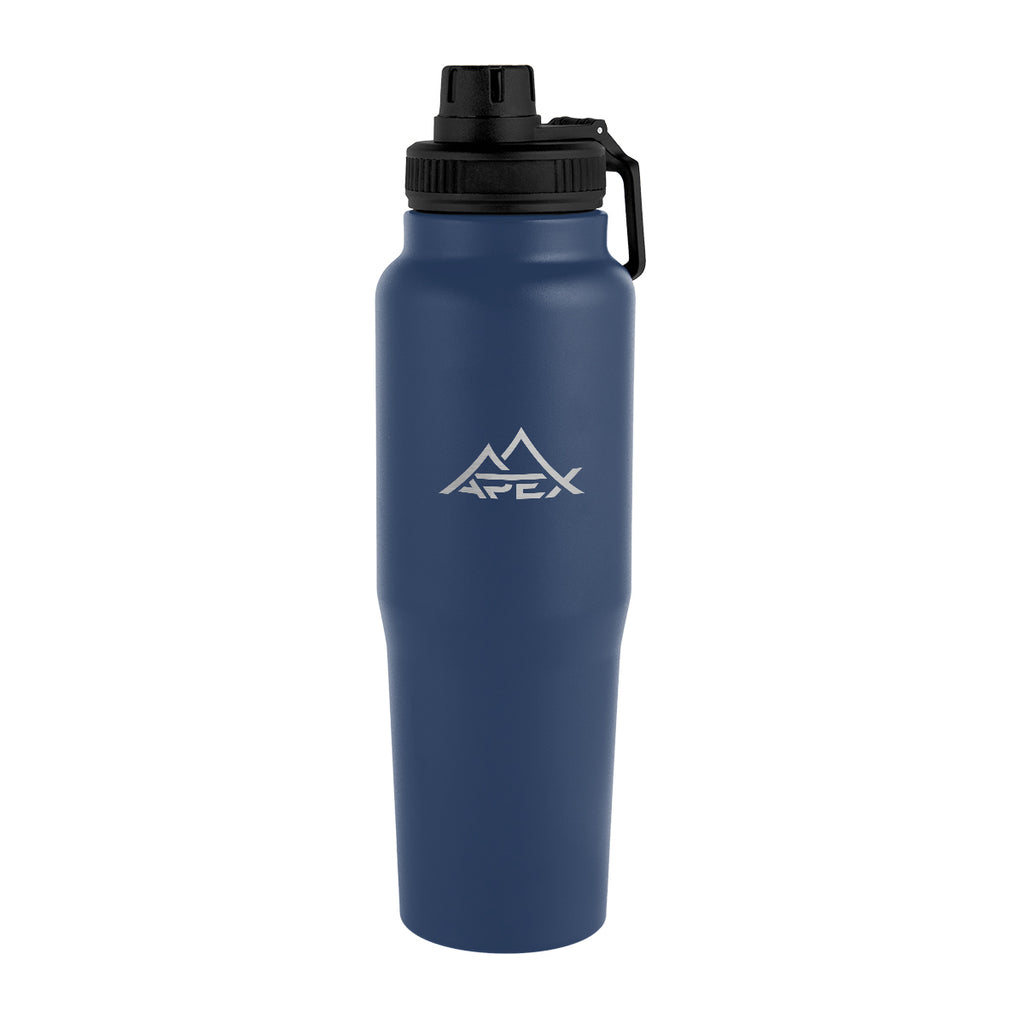 Kerry Recycled Stainless Steel Bottle, 30 oz - Navy - Laser Engraving