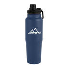 Kerry Recycled Stainless Steel Bottle, 30 oz - Navy - Silk Screen