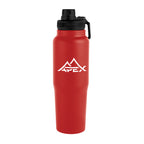 Kerry Recycled Stainless Steel Bottle, 30 oz - Red - Silk Screen