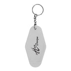 Key Ring in Motel Style - White - Silk Screen