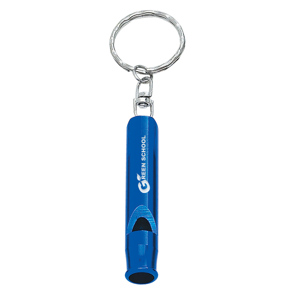 Key Ring with a Whistle - Blue - Laser Engraving