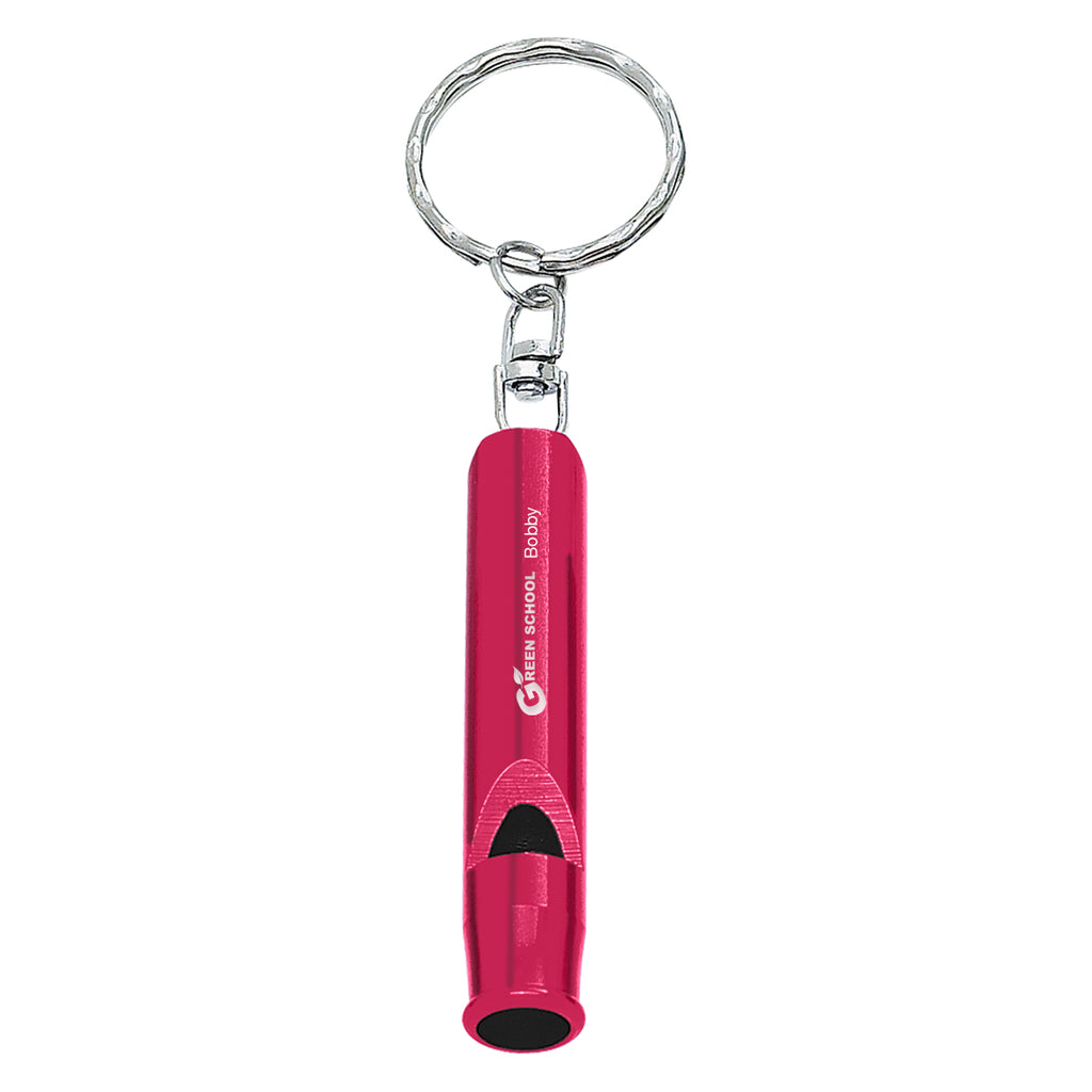Key Ring with a Whistle - Red - Laser Engraving
