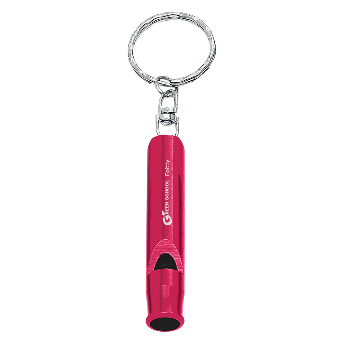 Key Ring with a Whistle - Red - Laser Engraving