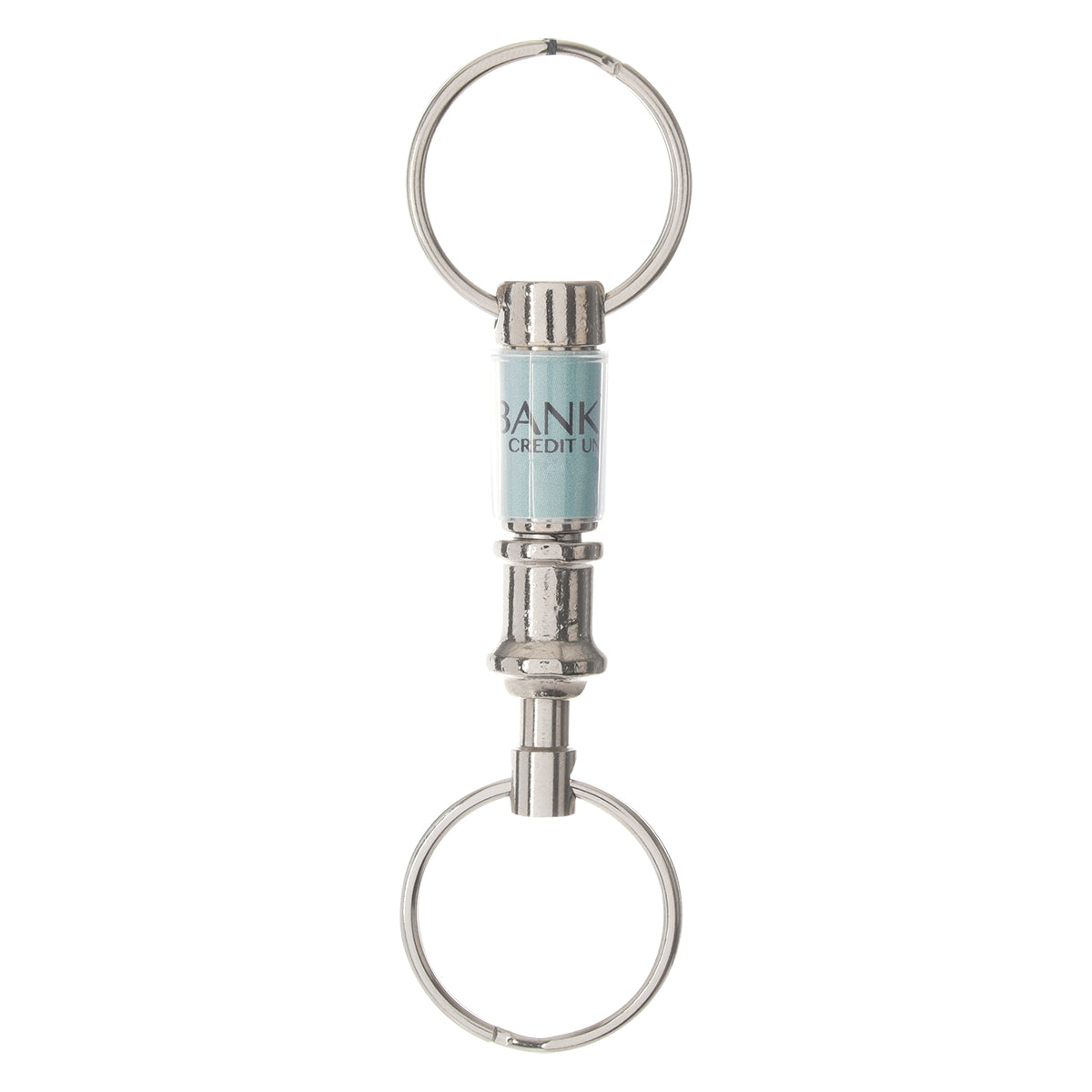 Key Tag That Pulls Apart - Silver - Offset