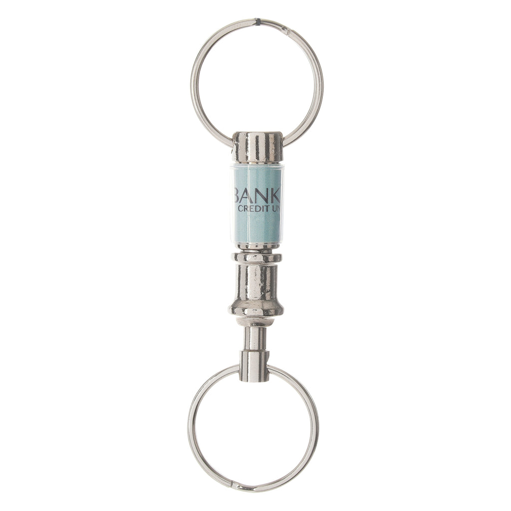 Key Tag That Pulls Apart - Silver - Offset