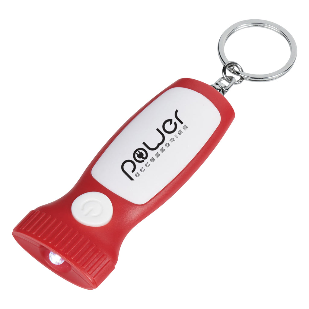 Keychain LED Light, Slim - Red - Pad Print