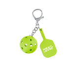 Keychain Shaped Like a Pickleball - Lime Green - Pad Print
