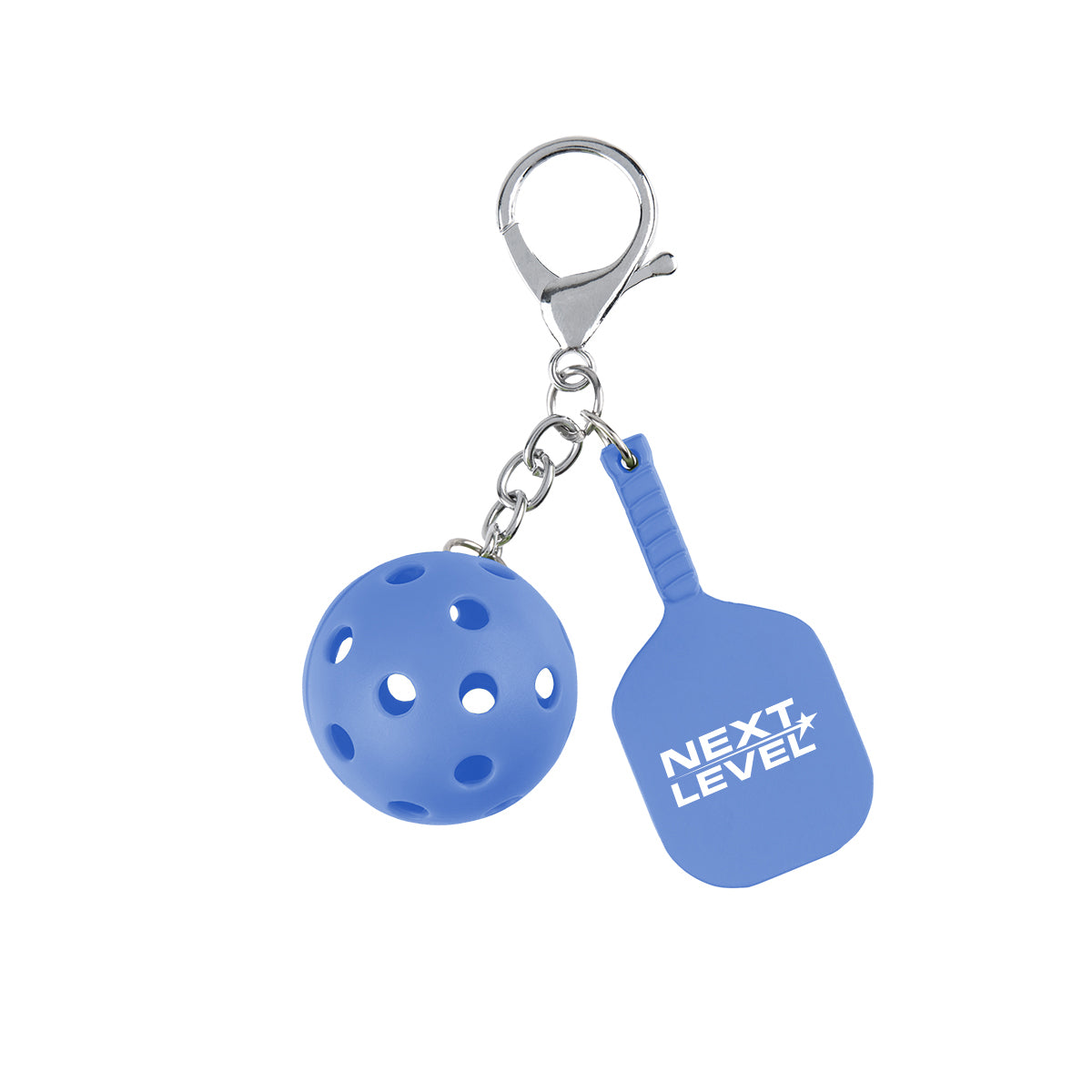 Keychain Shaped Like a Pickleball - Ocean Blue - Pad Print