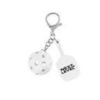 Keychain Shaped Like a Pickleball - White - Pad Print