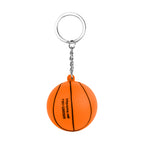 Keychain Stress Reliever Shaped Like a Basketball - Orange - Back