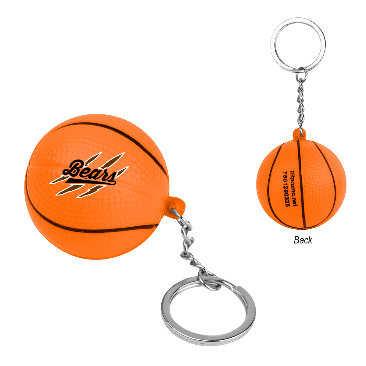 Keychain Stress Reliever Shaped Like a Basketball