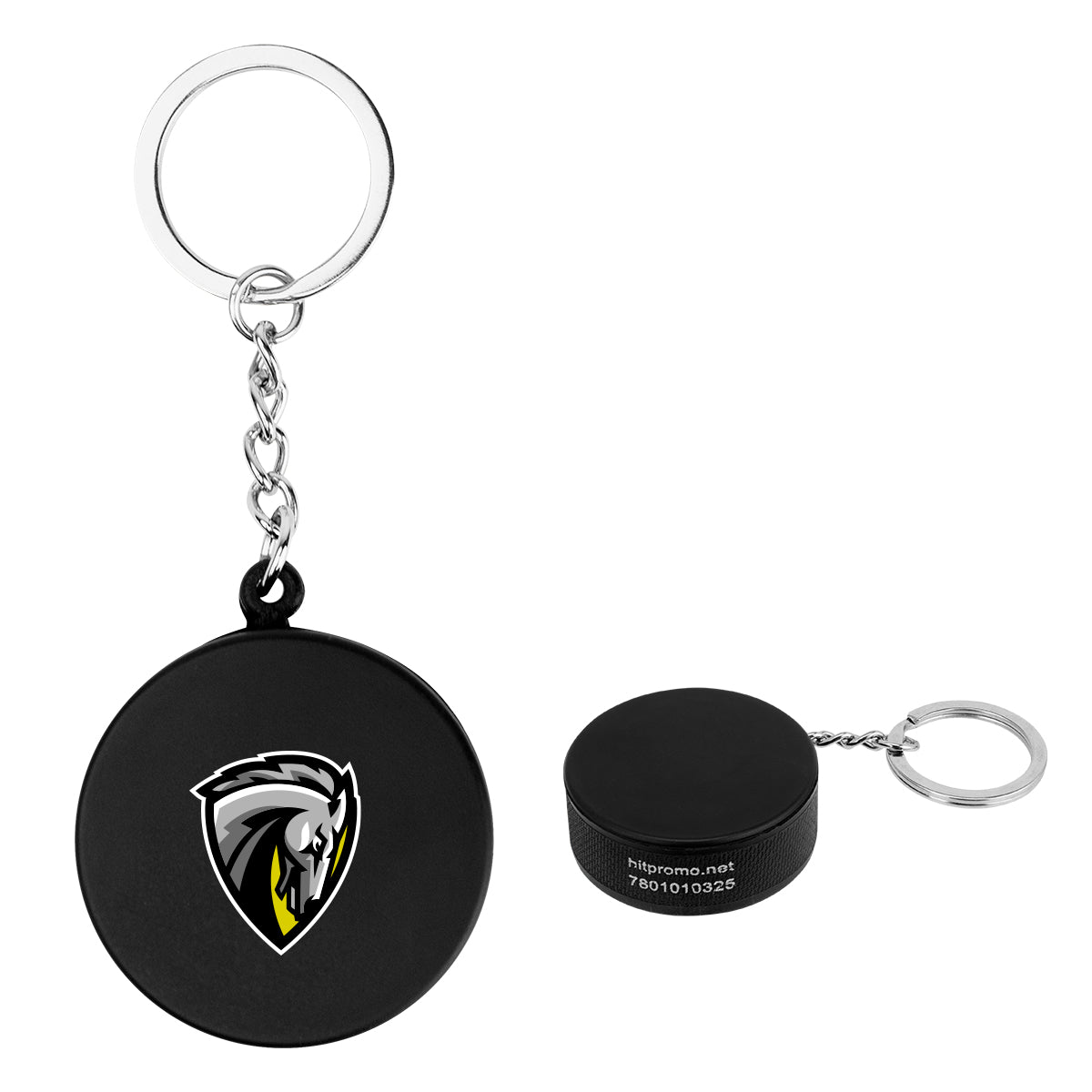 Keychain Stress Reliever Shaped Like a Hockey Puck - Hockey Puck Stress Reliever Keychain