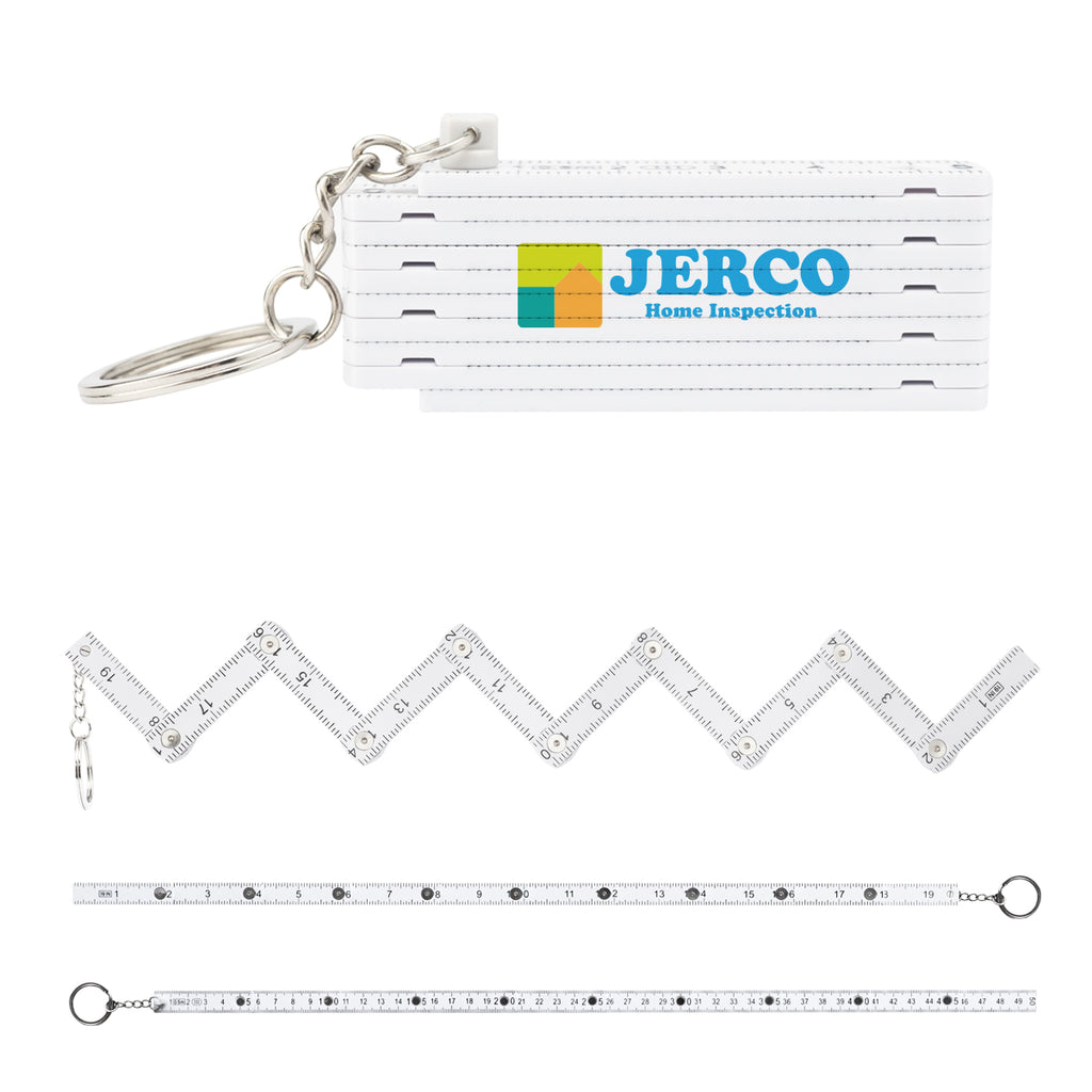 Keychain with a Folding Ruler