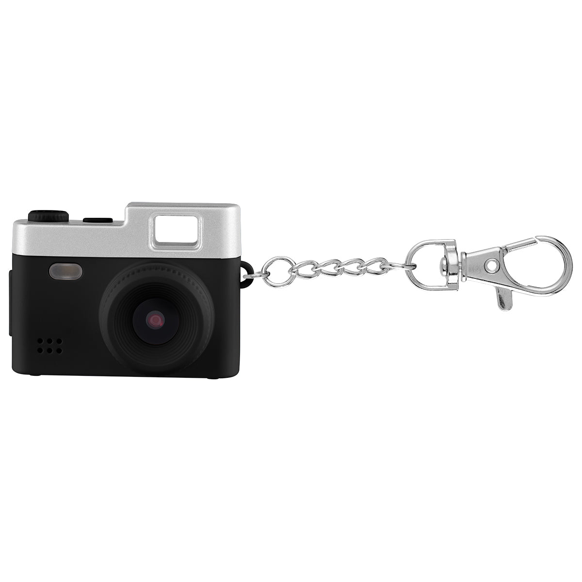 Keychain with a Mini Digital Camera Full Color - Black - FrontStraight