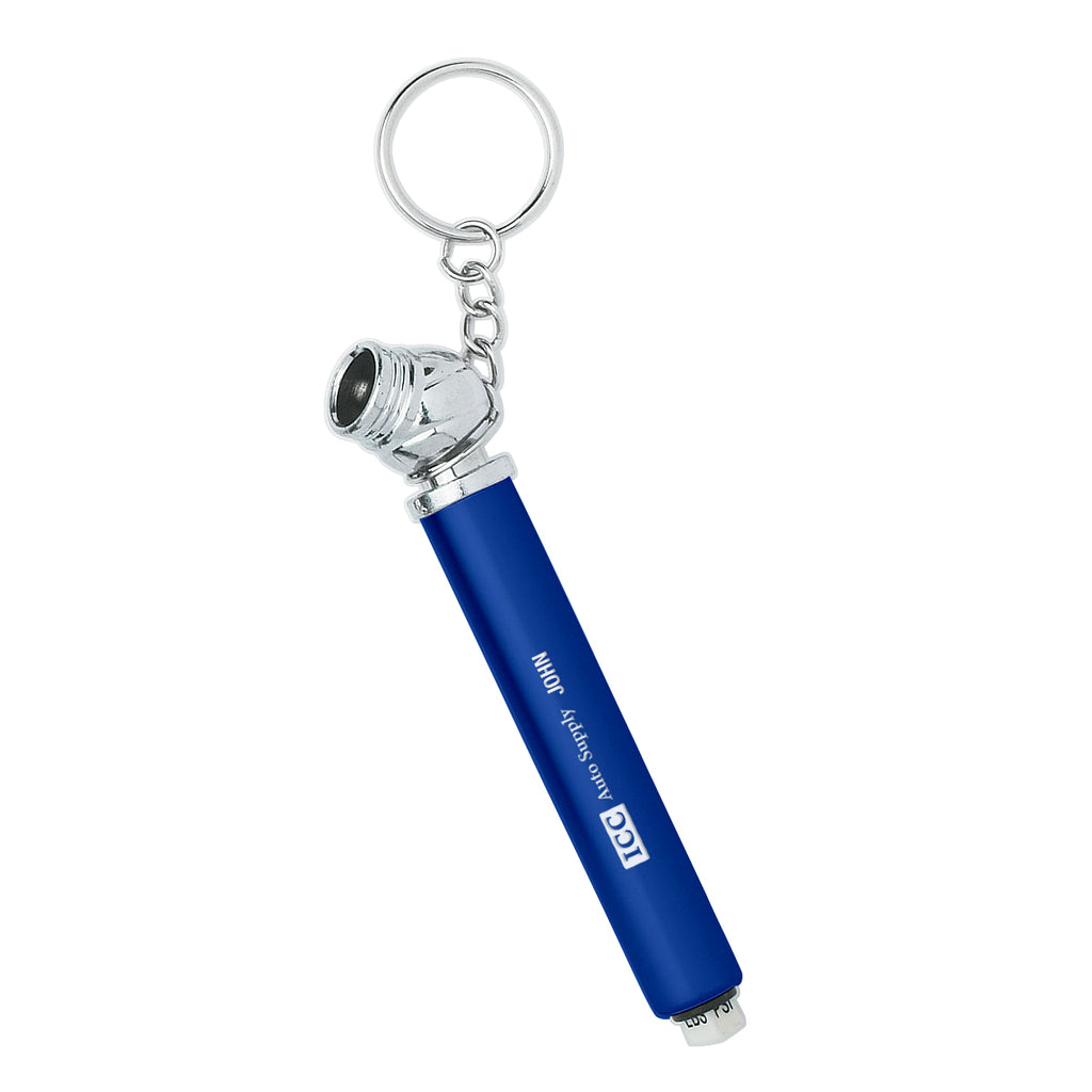 Keychain with a Mini Tire Gauge - Blue - Laser Engraving