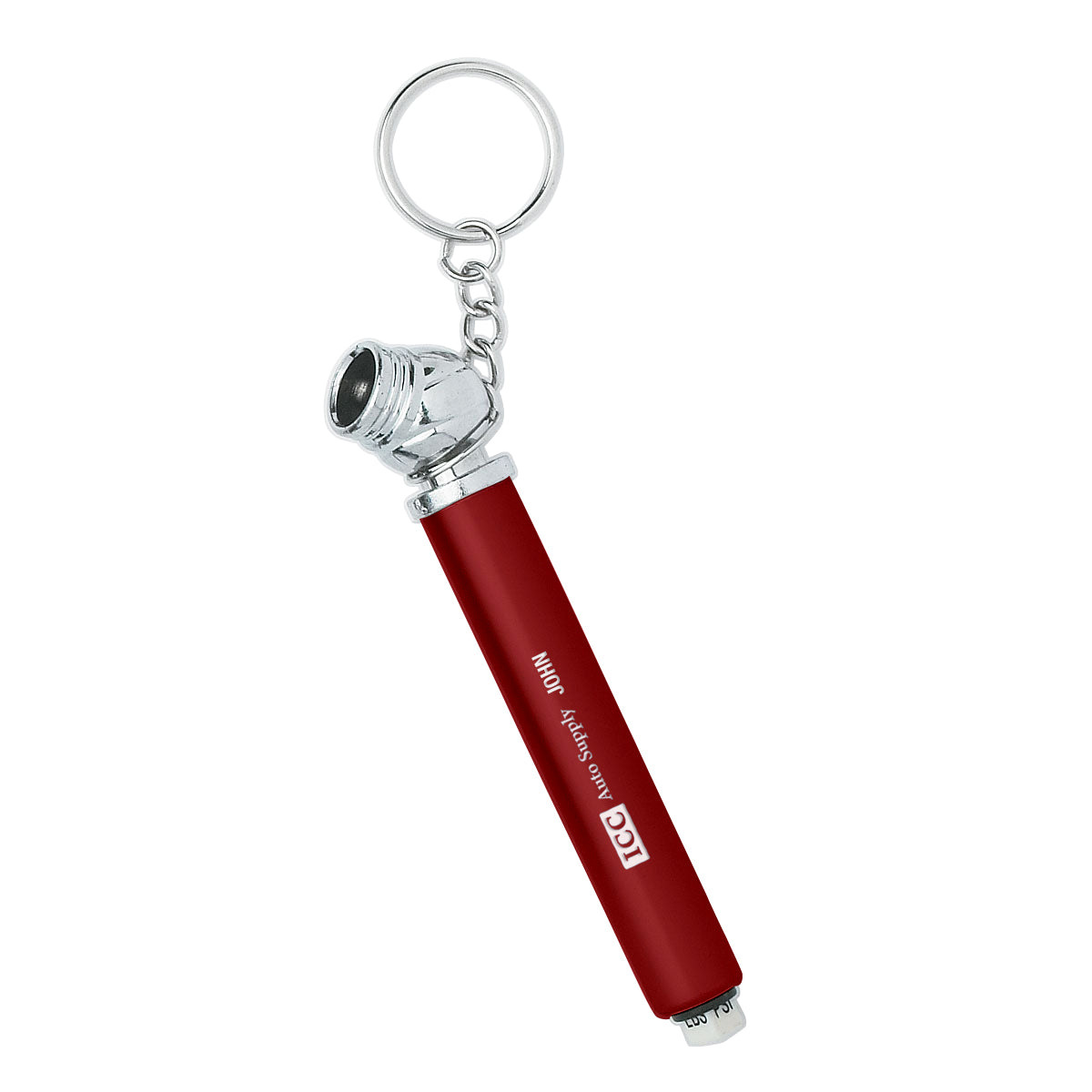 Keychain with a Mini Tire Gauge - Red - Laser Engraving
