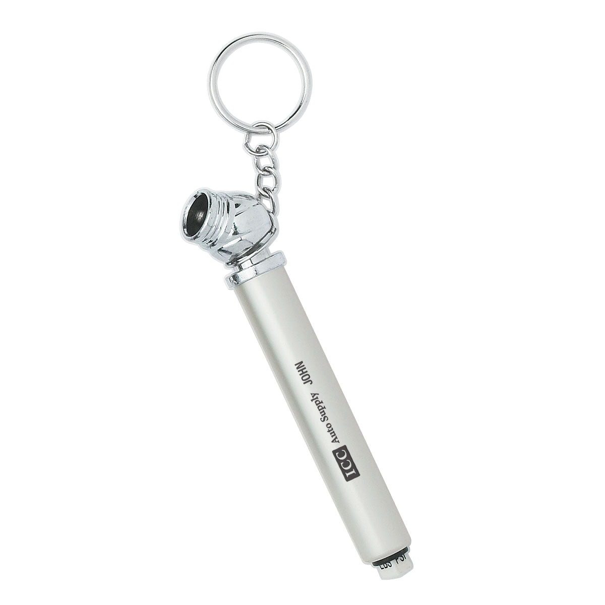 Keychain with a Mini Tire Gauge - Silver - Laser Engraving