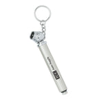 Keychain with a Mini Tire Gauge - Silver - Laser Engraving with Optional Black Oxidation