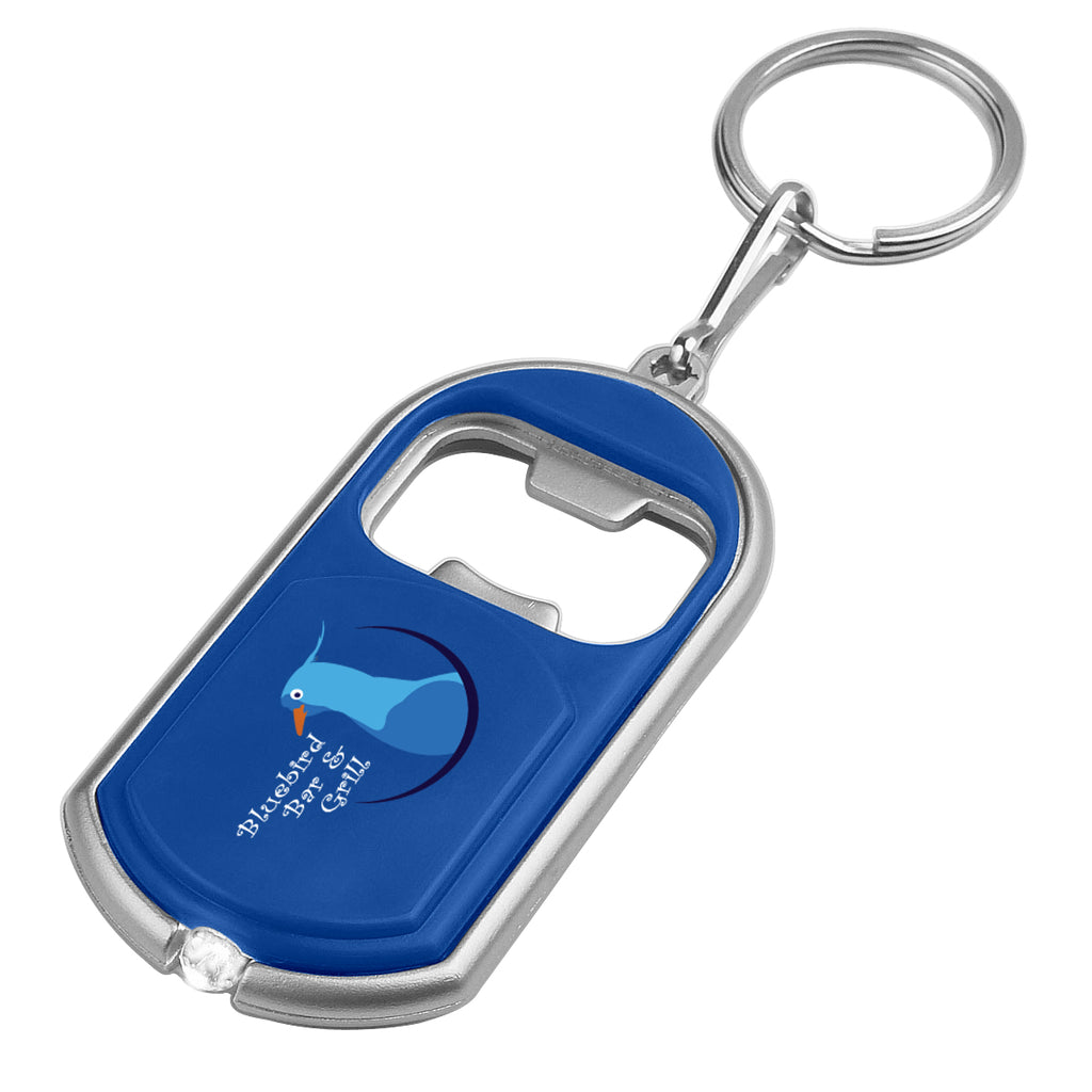 Keychain with Bottle Opener and LED Light - Royal Blue - Blank_Digibrite